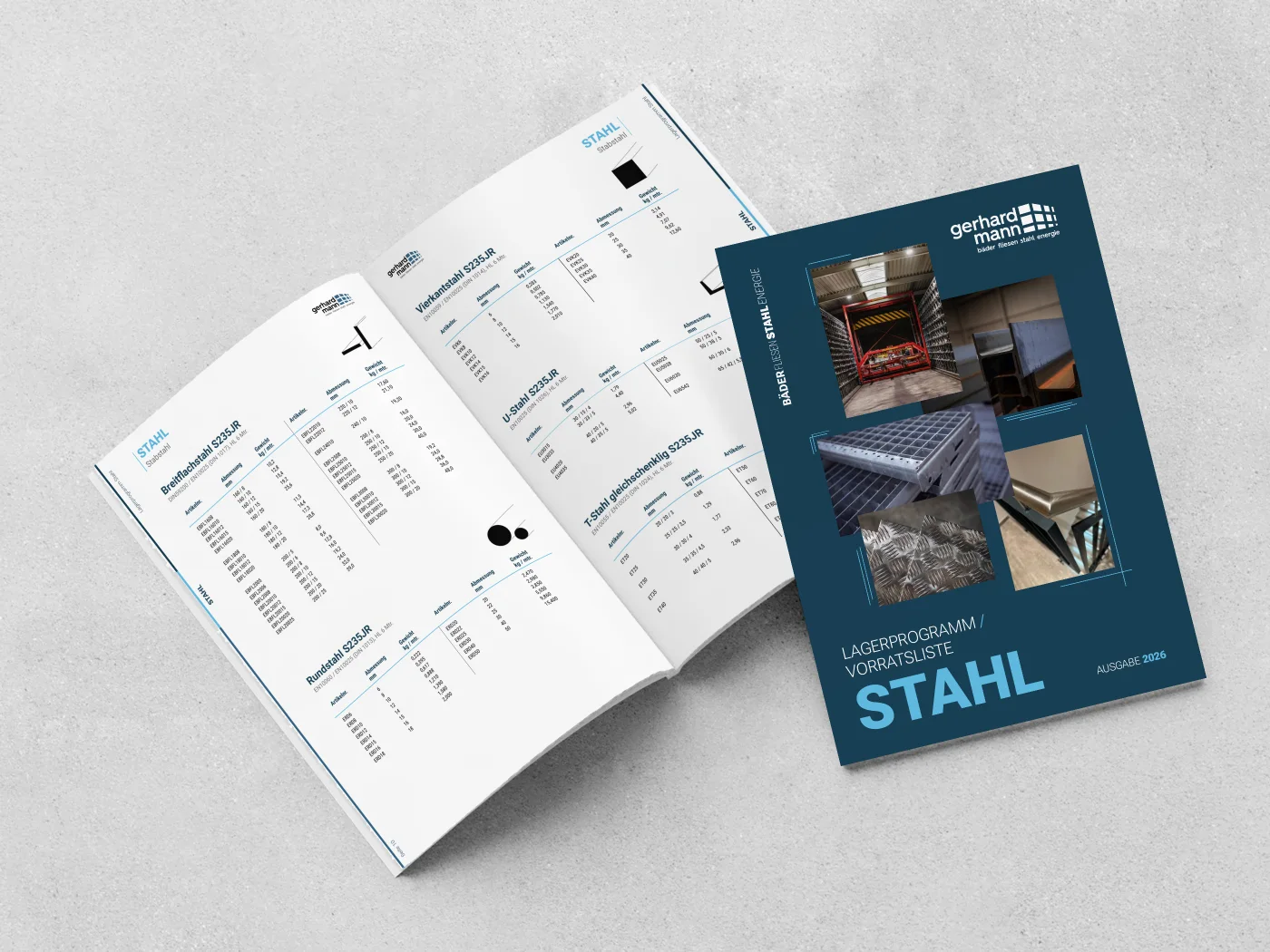 Stahl-Lagerprogramm, Ausgabe 2026, mit Produktübersicht